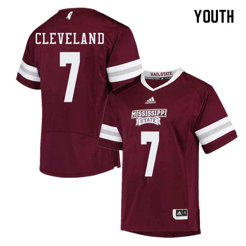 Youth #7 Tolando Cleveland Mississippi State Bulldogs College Football Jerseys Sale-Maroon - Click Image to Close